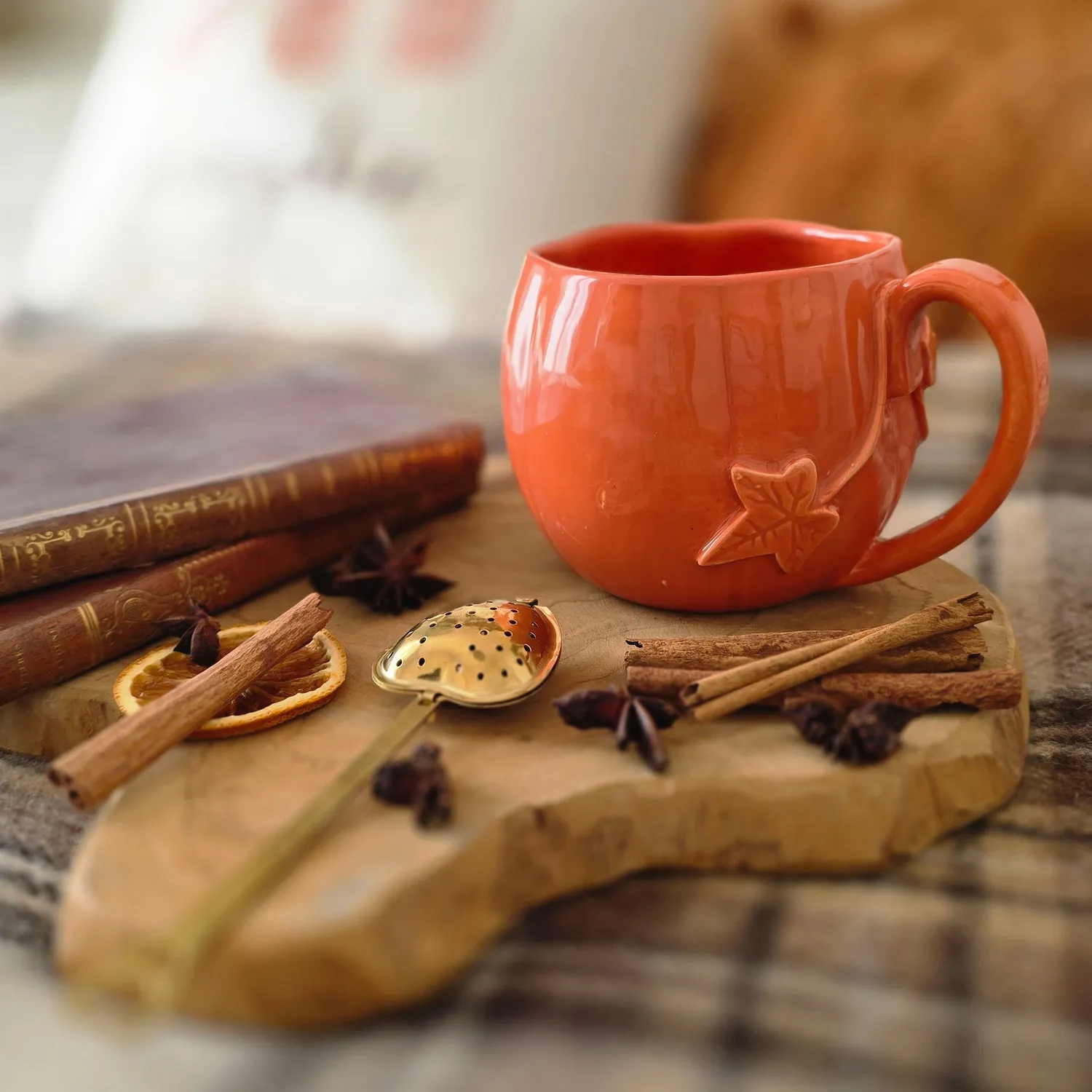 Naturayl Citrouille Enchantée kop orange håndlavet keramik