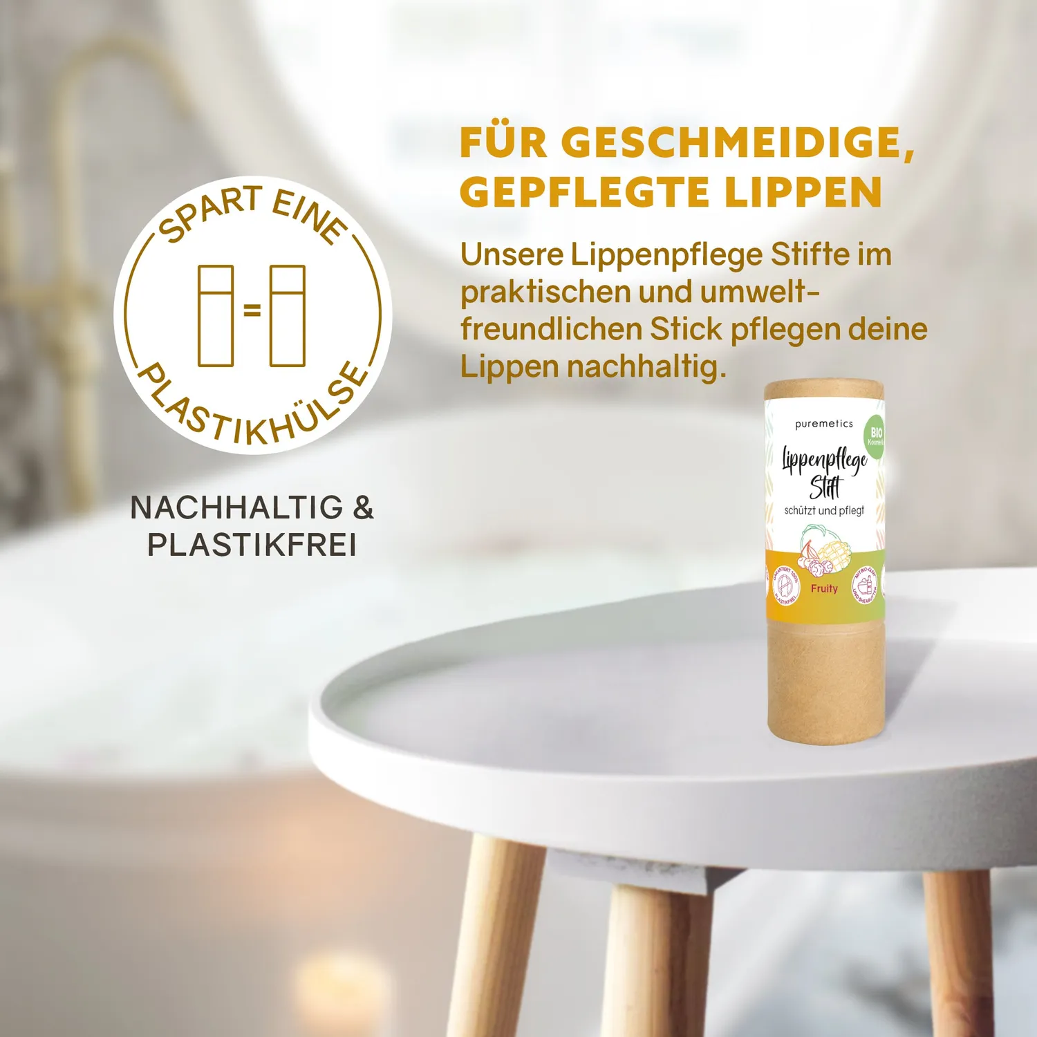 puremetics Fruity læbepomade frugt papirhylster