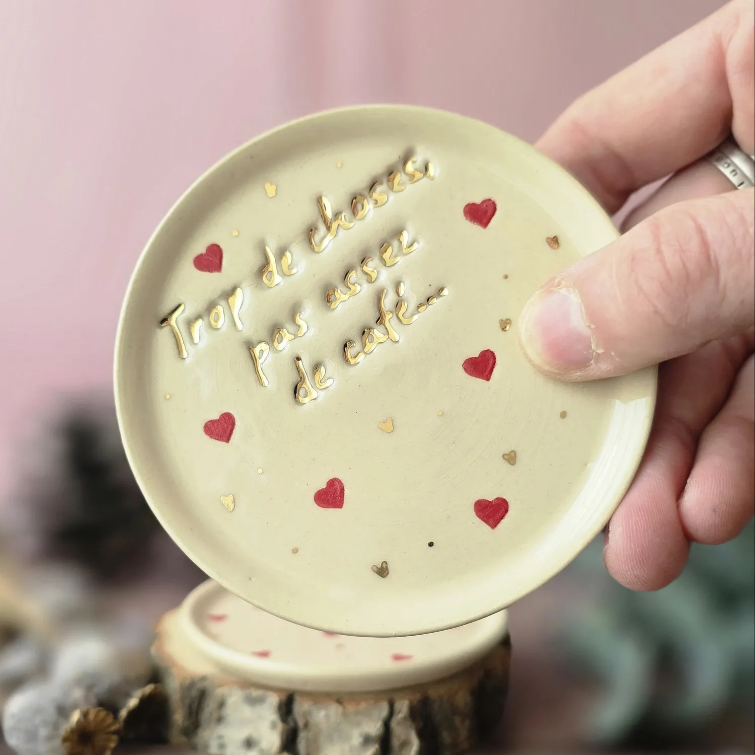 Naturayl Go Girl Club skål med tekst guld håndlavet