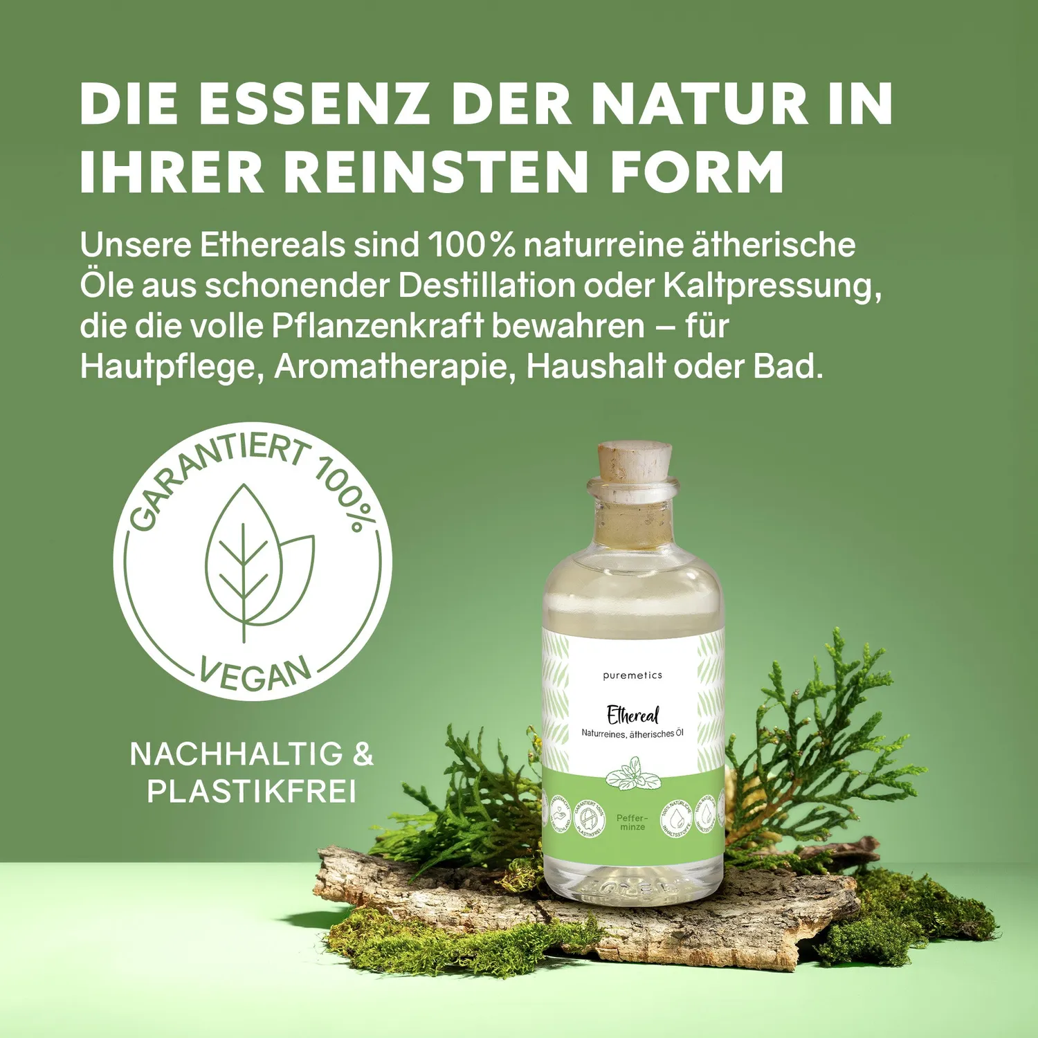 puremetics Ethereals Pfefferminze æterisk olie frisk