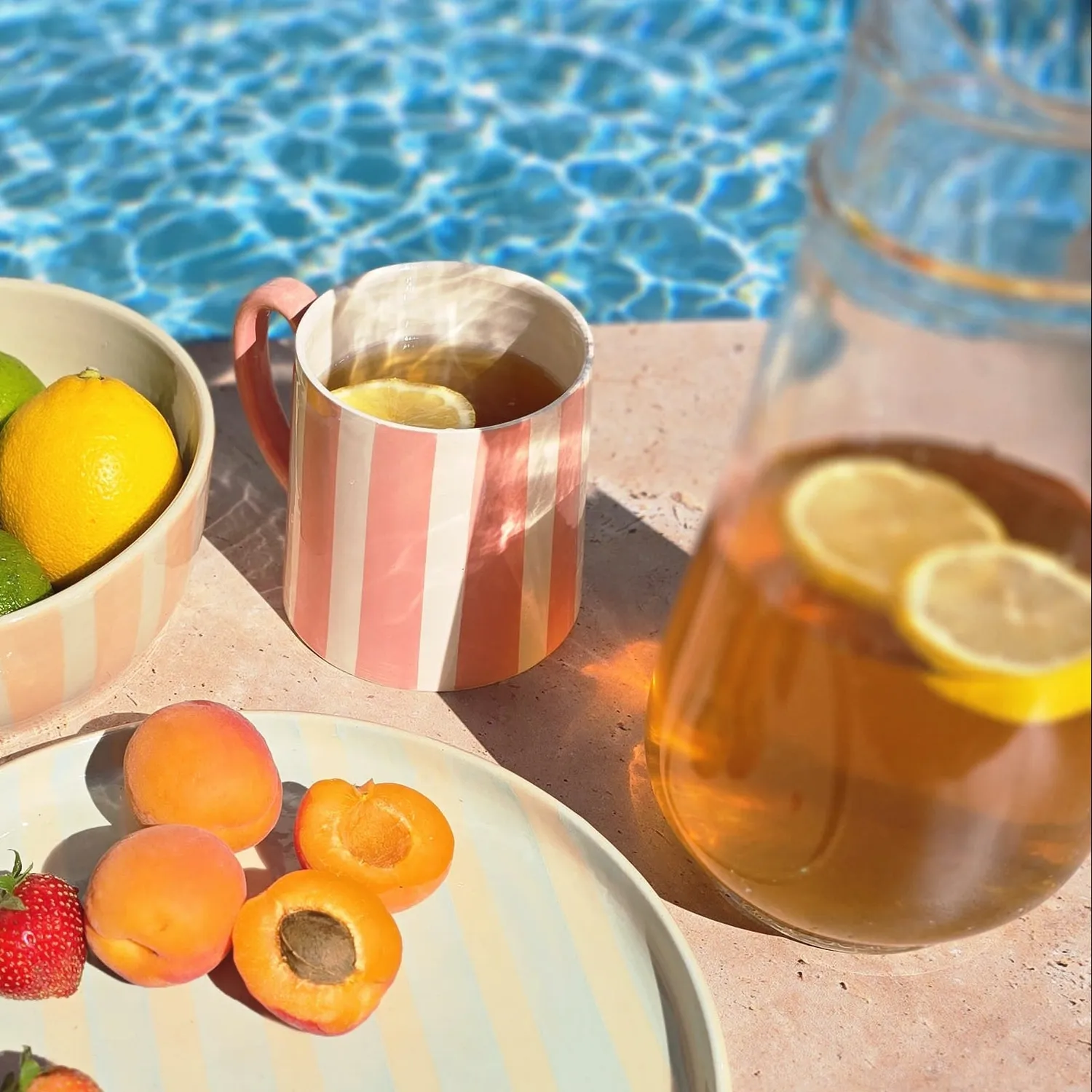 Naturayl Dolce Vita Tasse Rayée kop Blå Riviera 530 ml håndlavet