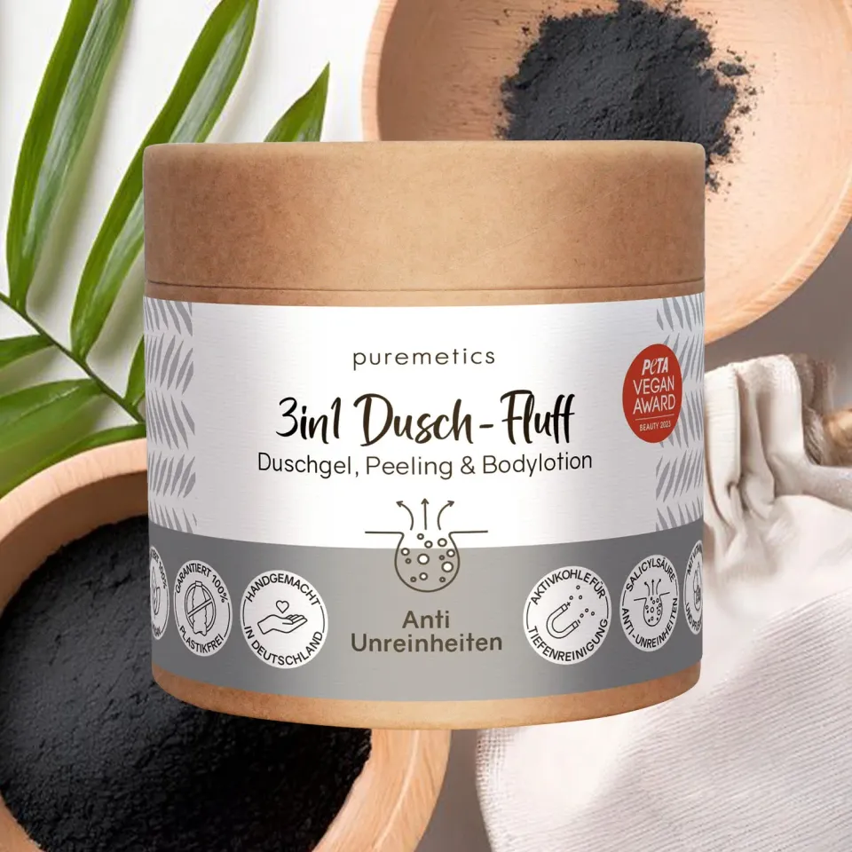 puremetics 3in1 Dusch-Fluff Anti Unreinheiten badesæbe