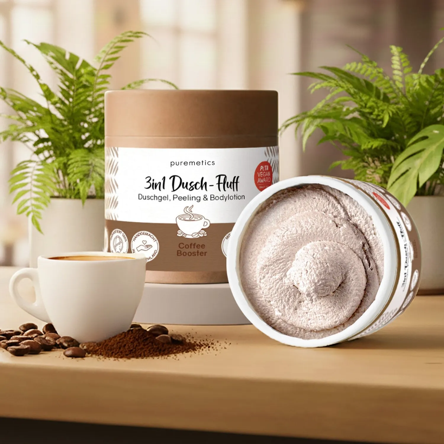 puremetics Coffee Booster brusefluff 3i1 kaffeduft