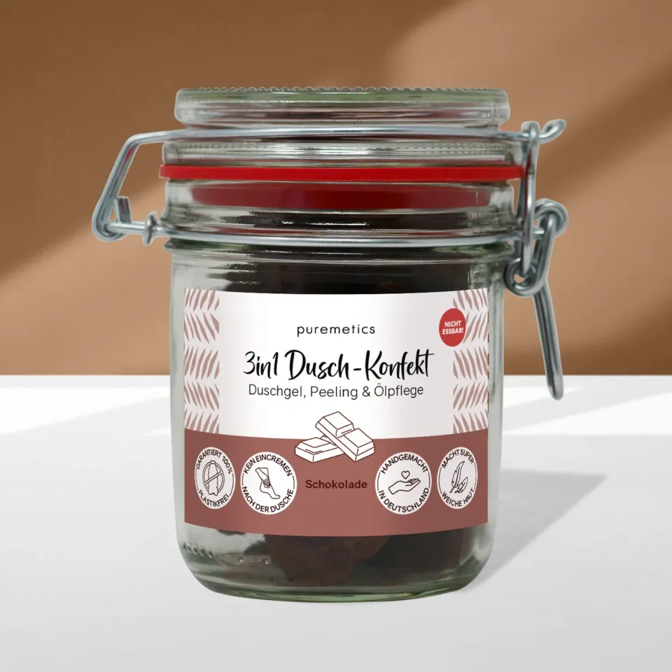 puremetics 3in1 Schokolade brusekonfekt 10 stk chokoladeduft