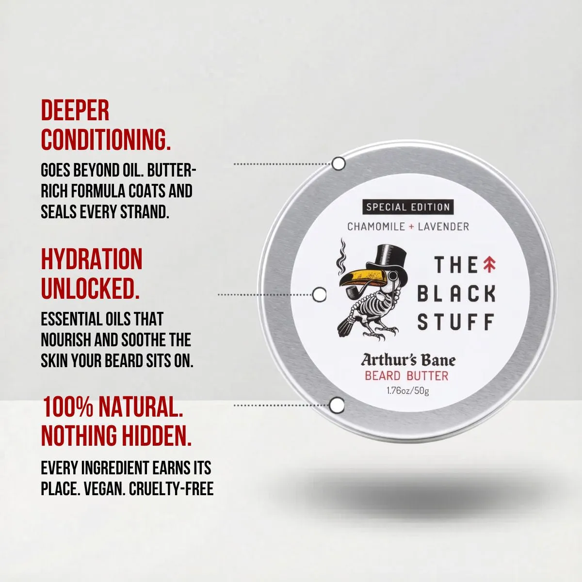 The Black Stuff Arthur's Bane skægbutter 60 ml blødgørende