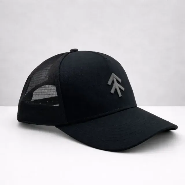The Black Stuff Black Mesh trucker cap sort