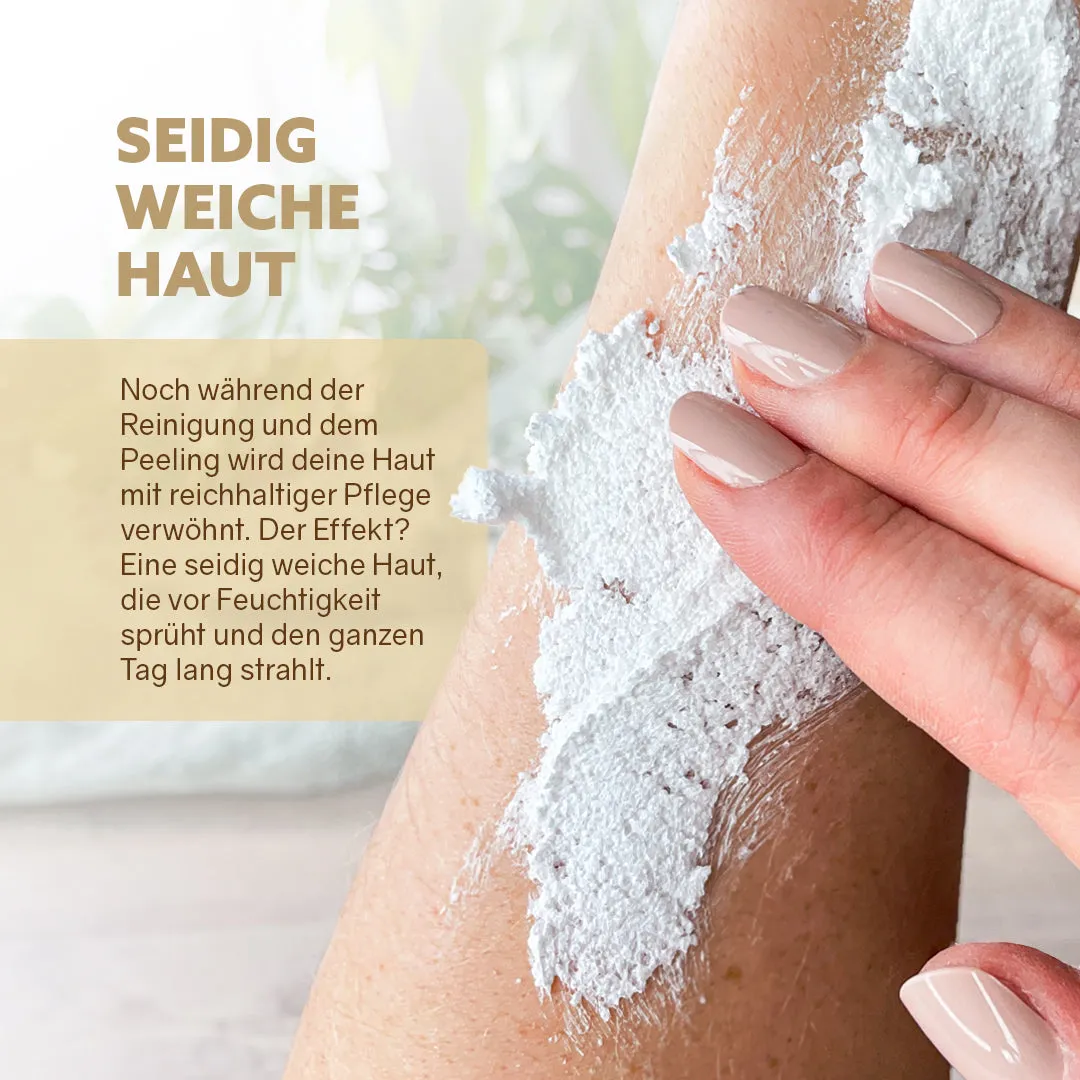 puremetics 3in1 Vanille brusefluff sukkerpeeling